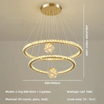 Crystal LED Chandelier: Modern Living Room Pendant Lights, Glass Globe Hanging Lamp