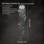 Crystal Butterfly Rotating Chandelier for Modern Light Luxury Villas
