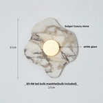 Nordic LED Wall Light White Glass Stone Bedside Lamp