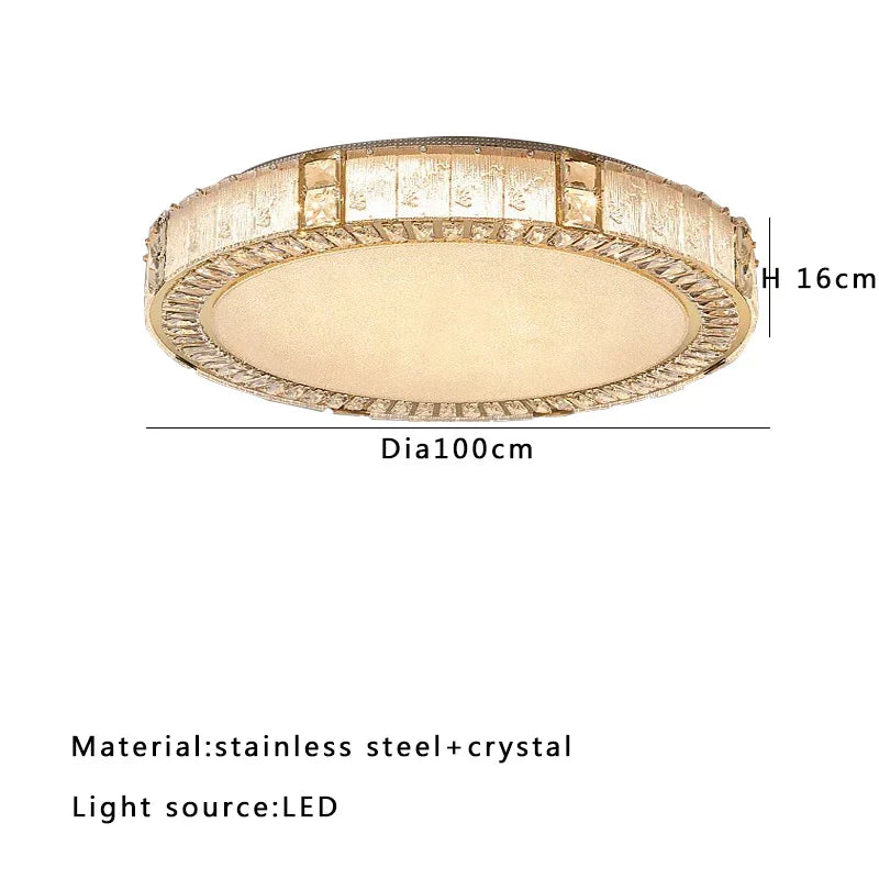 Crystal Glass Luxury Ceiling Chandelier - Gold LED Home Decor