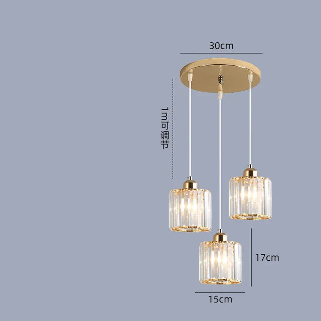Crystal Chandelier Luxury Ceiling Lamp LED Modern Pendant Light for Indoor Spaces