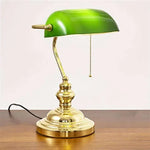 Glass Lampshade Bank Desk Table Lamps White Green LED Light E27