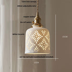 Walnut Wood LED Pendant Lights Modern Ceramic Switch Hanging Lamp