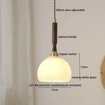 Walnut Glass Pendant Lamp: Nordic LED Hanging Light Fixture for Dining Room, Bedroom, Bar