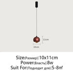 Gold Metal Luster Pendant for Bedside & Kitchen Island - Minimalist LED Hanging Light