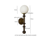 Afralia™ Tawny Glass LED Wall Sconce - Vintage Ash Wood Wandlamp