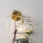 Afralia™ Nordic Copper Glass Wall Sconce LED Light Fixture for Dining Living Room