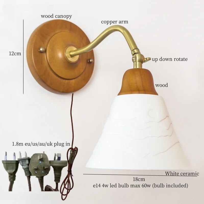 Afralia™ Cracked Glass LED Wall Lights - Vintage Copper Finish