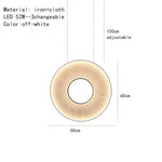 Dix Iris Pendant Light Fabric Round Ring Aesthetics Art Decor Light