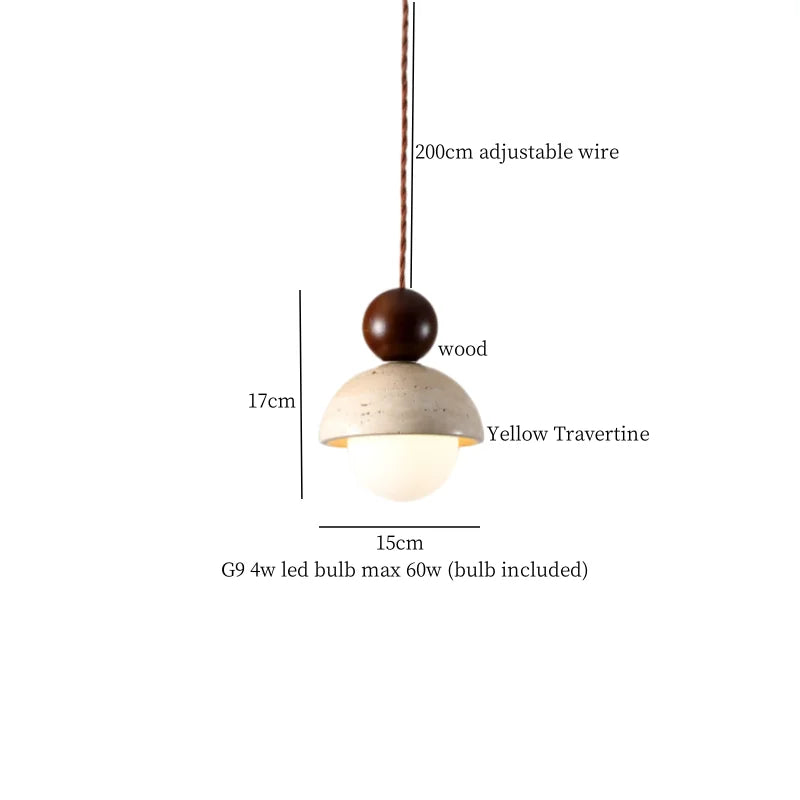 Yellow Travertine LED Pendant Lights - Modern Nordic Home Decor
