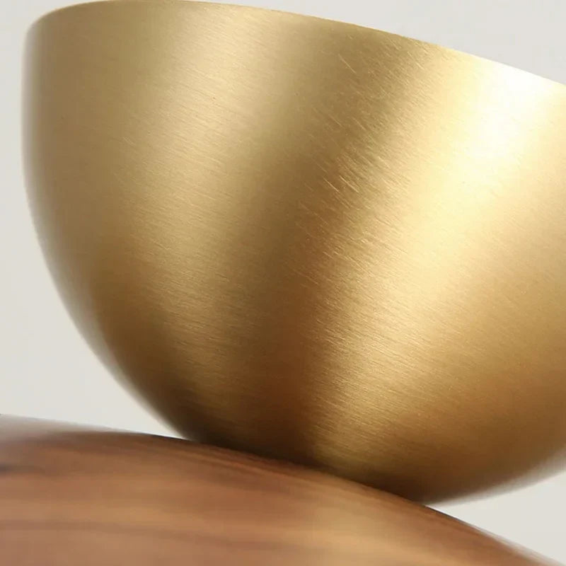 Nordic LED Walnut Wood Glass Wall Light - Modern Simple Luminaire