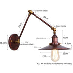 Black Iron LED Wall Light Fixture Industrial Vintage Adjustable Long Arm
