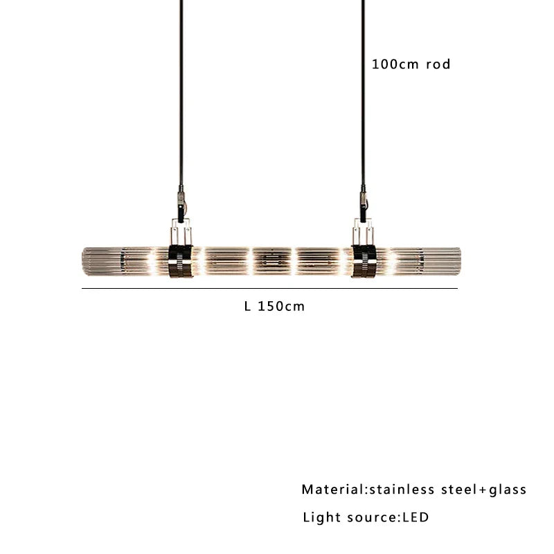 Stainless Steel Glass Ceiling Chandelier for Dining Table Elegant Home Decor