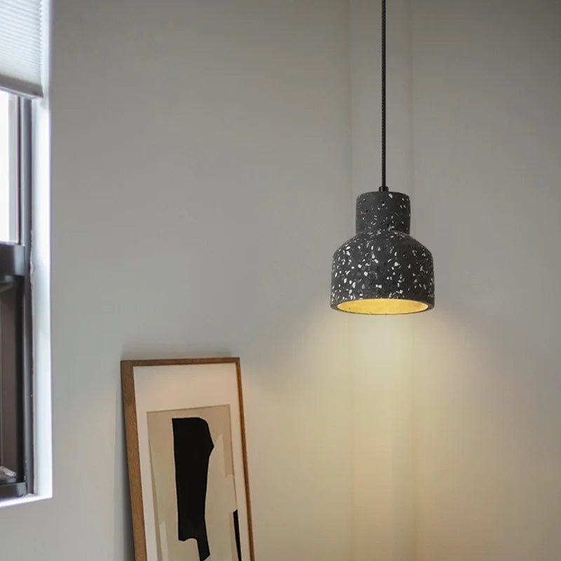Terrazzo LED Pendant Lamp: Minimalist Nordic Design for Bedroom, Dining, Living Room