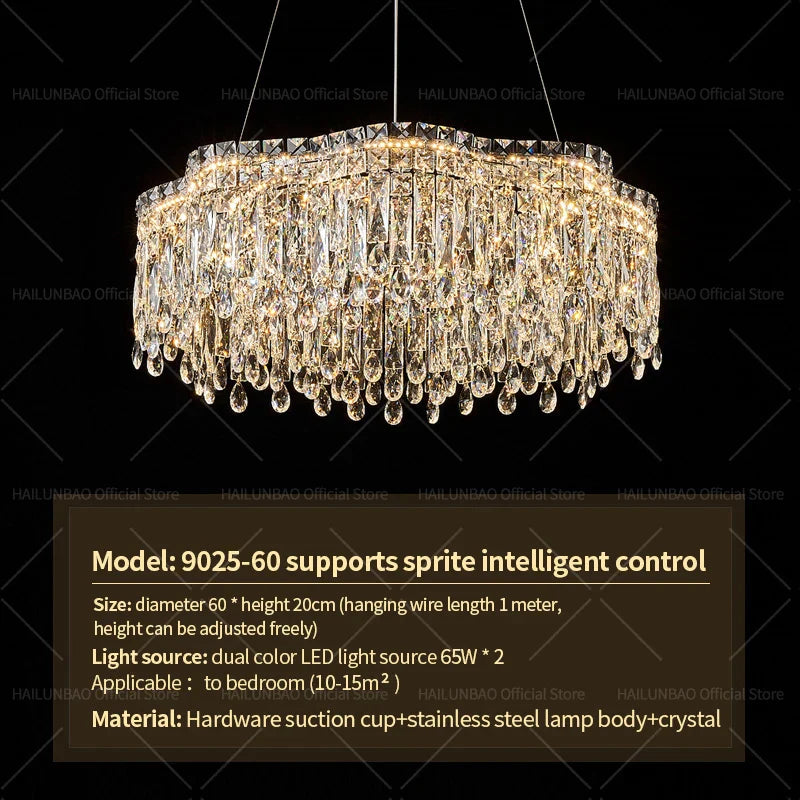 Crystal Chandelier Modern Luxury Light for Living Room, Dining, Bedroom - 2024 New