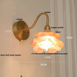 Vintage Loft LED Wall Sconce, Pink Glass Copper Stair Light Fixtures