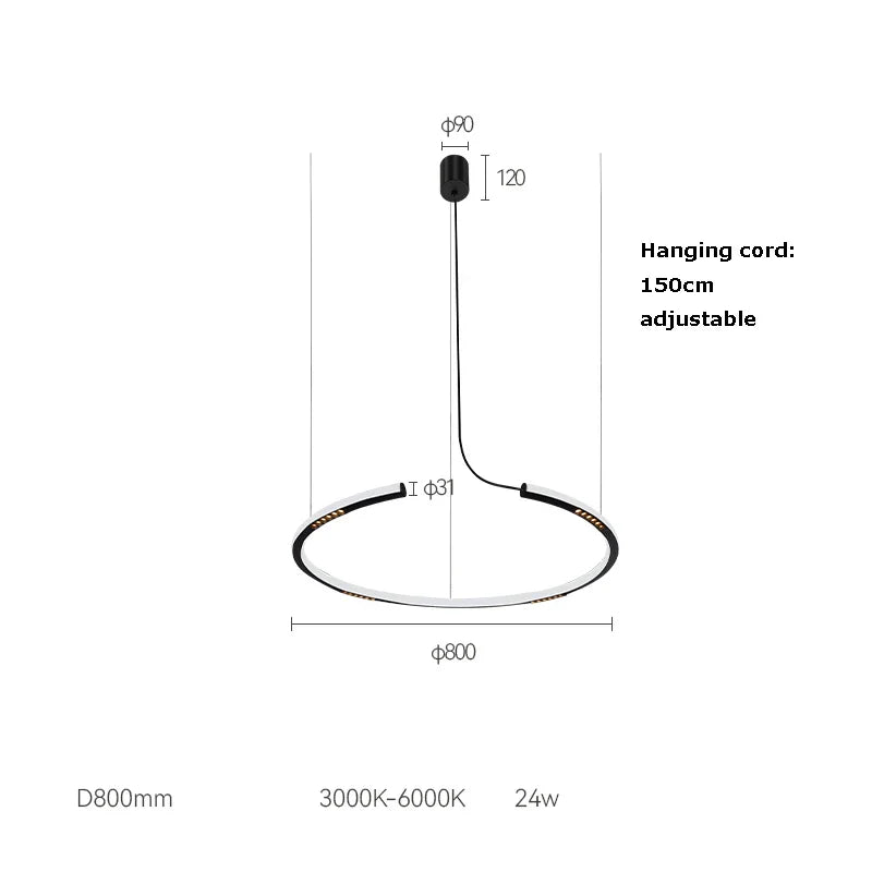 LED Square Sensor Chandelier for Living Room Lighting