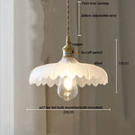 Afralia White Glass LED Pendant Lights with Walnut Wood Details