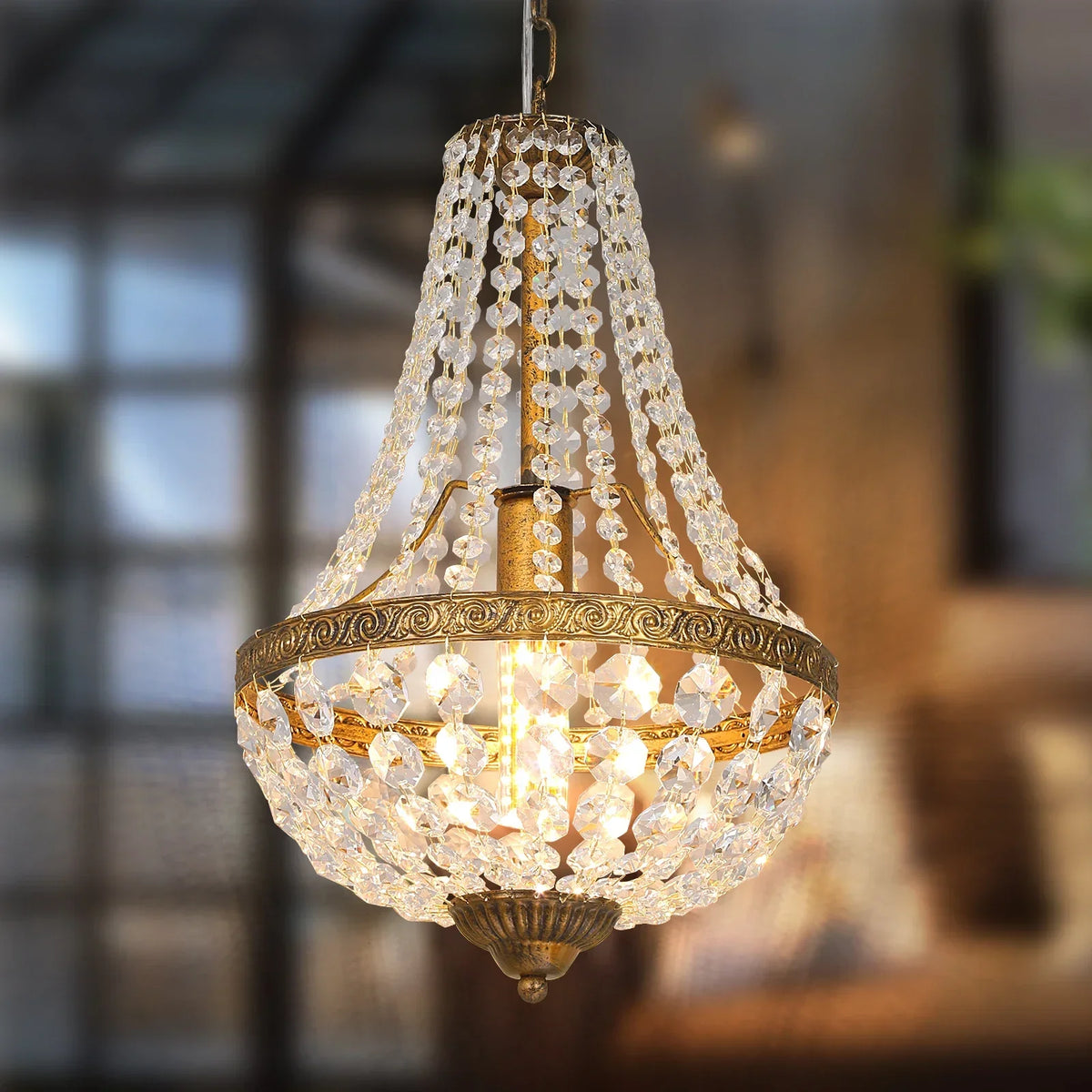 Luxury Crystal Basket Chandelier Pendant Light - Nordic Living Decor Fixture