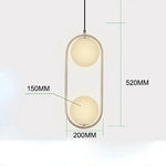 Gold Ring Glass Ball Pendant Light Fixture for Bedroom Living Room.