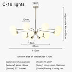 Glass Ball LED Ceiling Chandelier for Modern Living Room and Bedroom