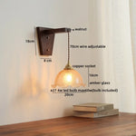 Modern Walnut Copper LED Wall Light for Bedroom Living Room Restaurant