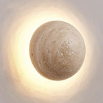 Round Stone Wall Mounted LED Sconce for Living Room & Bedroom