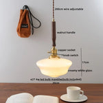 Walnut Glass Pendant Lamp: Nordic LED Hanging Light Fixture for Dining Room, Bedroom, Bar