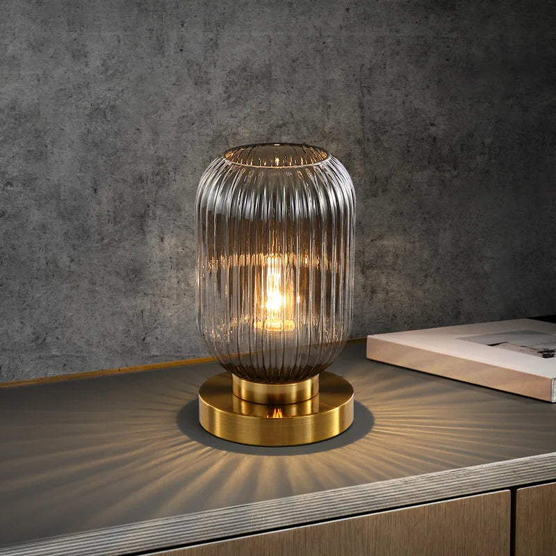 Nordic Glass Table Lamp - Study Bedroom Bedside Modern Living Room Decor