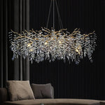 Luxury Crystal Chrome Chandelier Silver Gold LED Tree Branch Chandelier for Living Dining Room