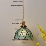 Blue Glass LED Pendant Light Fixture Modern Nordic Wire Hanging Lamp