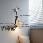 White Ceramic LED Wall Sconce Nordic Modern Iron Base Stair Light Fixture