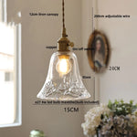 Walnut Wood LED Pendant Lamp Green Glass Modern Interior Hanging Light