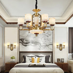 All Copper Jade Chandelier, Modern Chinese Style for Living Room, Bedroom, Dining Room.