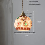 Wood LED Glass Pendant Light: Modern Nordic Adjustable Hanging Lamp