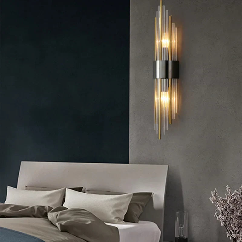 Crystal Copper Wall Lights: Postmodern Luxe Bedroom & Living Room Lighting