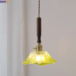 LED Walnut Copper Pendant Light with Knob Switch - Modern Style Lighting Fixtures