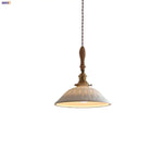 Adjustable LED Pendant Lights Ash Wood White Ceramic Modern Hanging Lamp