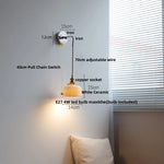 White Ceramic LED Wall Sconce Nordic Modern Iron Base Stair Light Fixture
