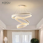 Circle Rings LED Chandelier for Living & Dining Room - Modern Acrylic Aluminum Lighting