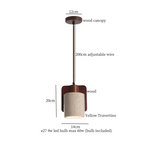 Wood Yellow Travertine LED Pendant Lights for Home Decor & Cafe