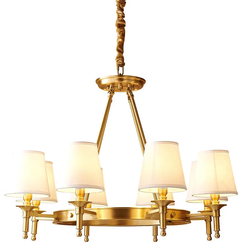 Copper American Chandelier: Luxury Modern Living Room, Dining Room, Bedroom Light
