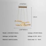 Crystal LED Pendant Lights Remote Control Dimmable Suspension Lamp