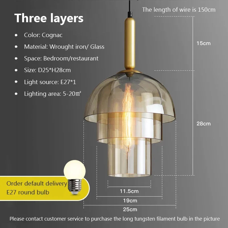 Vintage Glass Chandeliers Dining Room Pendant Light Fixtures