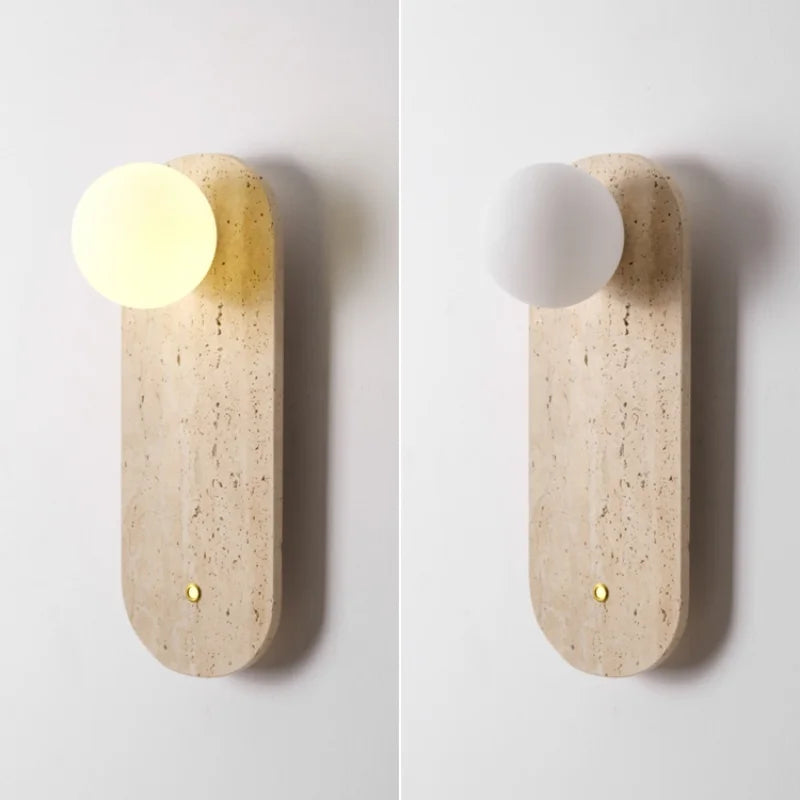 LED Wall Light Fixture Modern Living Dining Room Yellow Glass Bedside Lamp