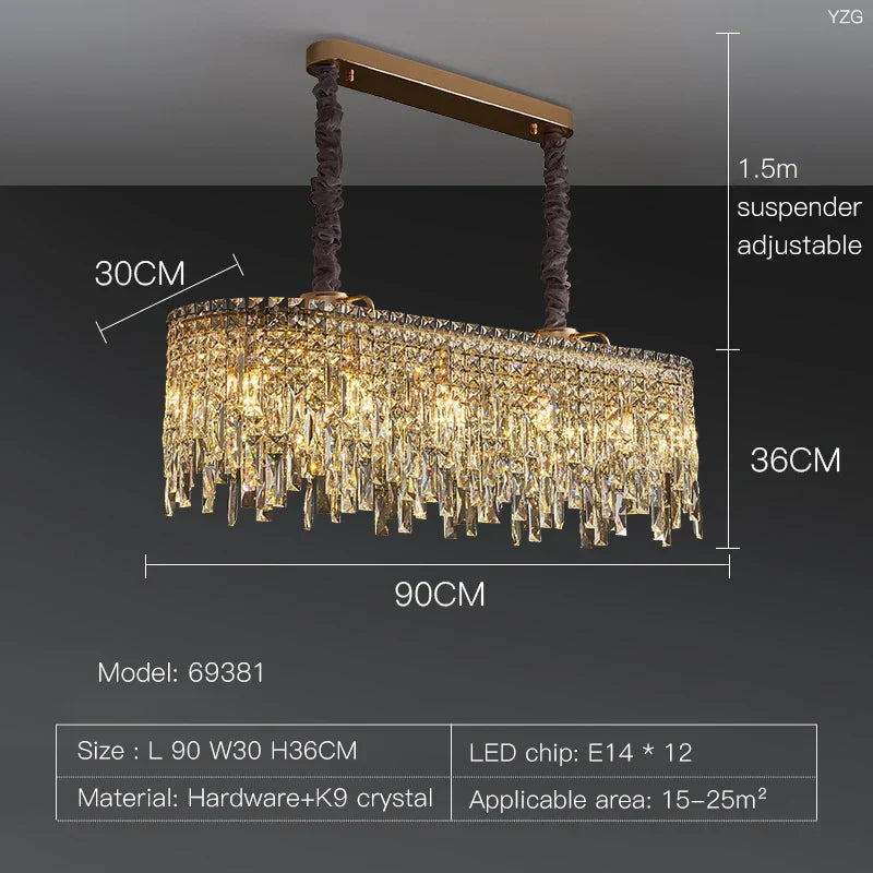 Luxury Crystal Chandelier for Living Room, Bedroom, and Restaurant