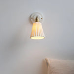 Pleats Ceramic LED Wall Light Bedroom Bathroom Mirror Bedside Lamp Copper