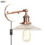 Afralia™ Industrial Loft LED Wall Light for Bedroom, Bathroom, Stairs - Plug In Iron Lamp