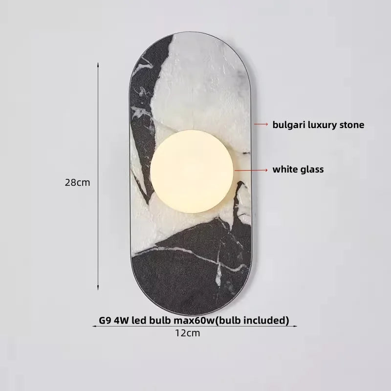 White Glass LED Wall Sconce Modern Luxury Stair Light Fixture Lamparas