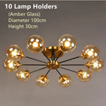 Glass Ball Chandeliers: Scandinavian LED Ceiling Lamps for Living Room & Bedroom